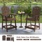Costway 1/2/4 PCS Tall Bar Stool HDPE Patio Chair with Armrest Footrest Home Indoor Outdoor Brown
